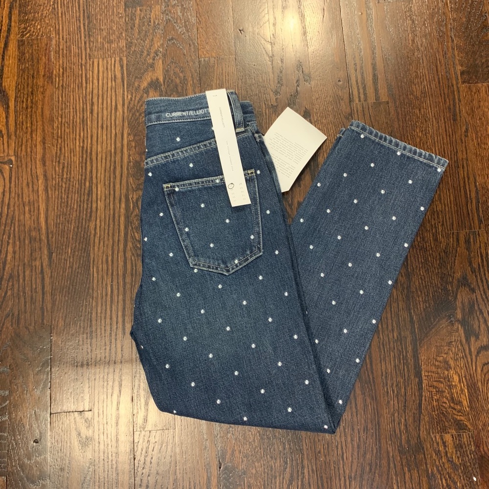 Current Elliott The Vintage Studded Slim Jeans